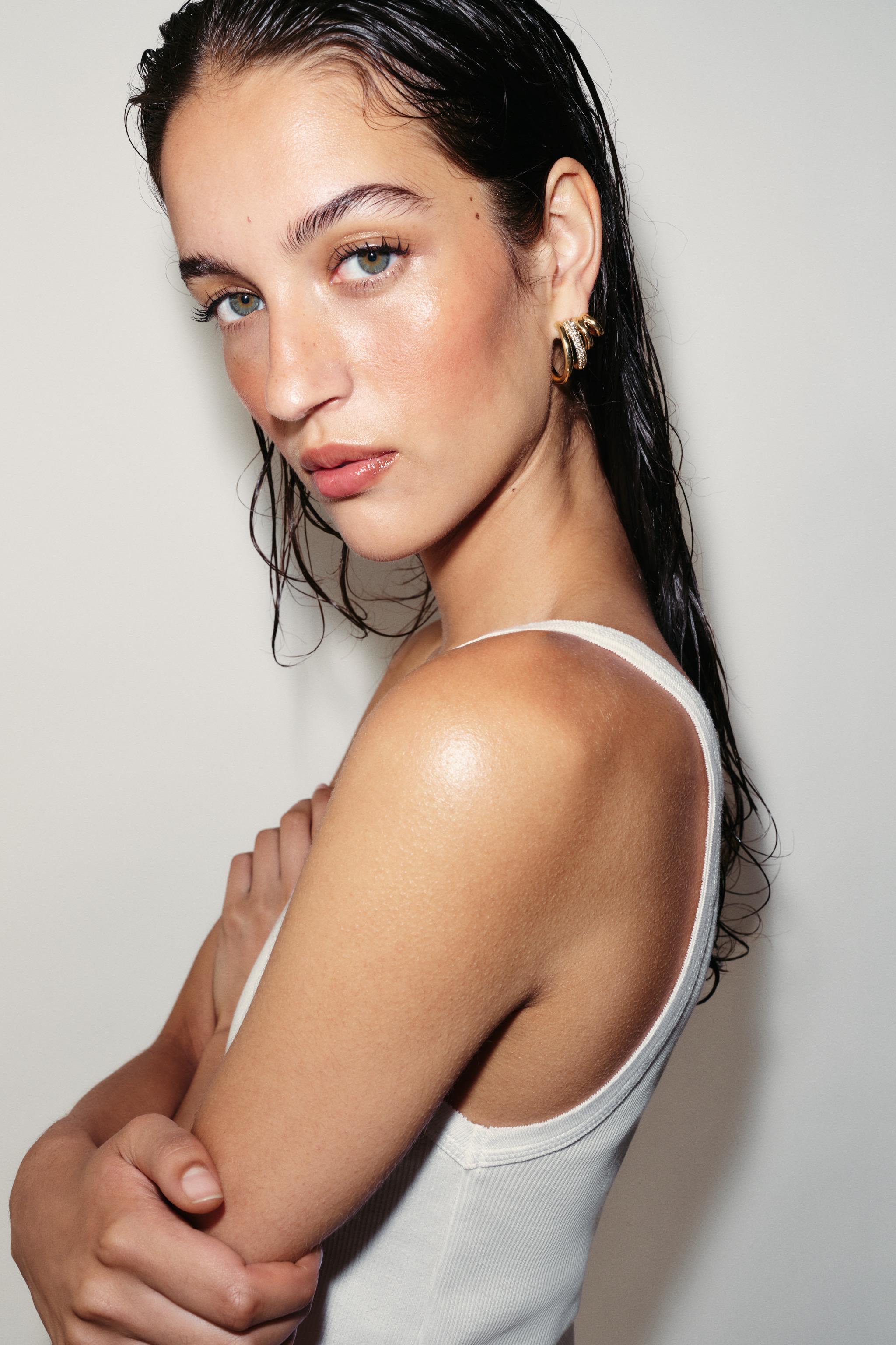 METALLIC RHINESTONE EARCUFF EARRINGS